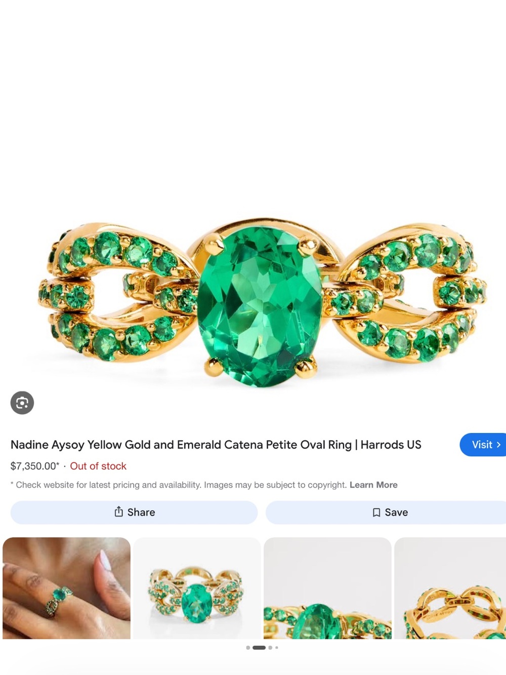 Nadine Asoy emerald ring